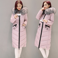 2016冬季新款韩版修身羽绒服加厚保暖大毛领中长款