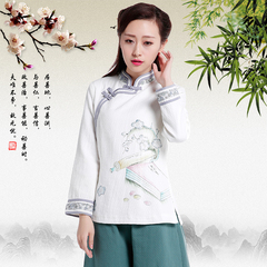 女式中式唐装秋女士冬装新款棉衣复古中国风上衣改良茶服汉服旗袍