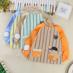 新款宝宝罩衣吃饭衣反穿衣0-3岁婴儿防水画画衣儿童卡通围裙罩衣