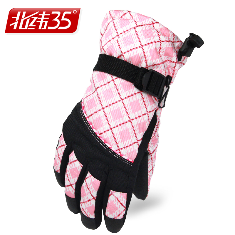 北纬35手套 女 冬韩版可爱防水防寒加厚滑雪手套 骑车女式手套冬产品展示图2