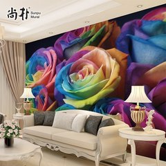 电视背景墙纸 定制大型壁画简约现代客厅卧室3d壁纸布 浪漫玫瑰