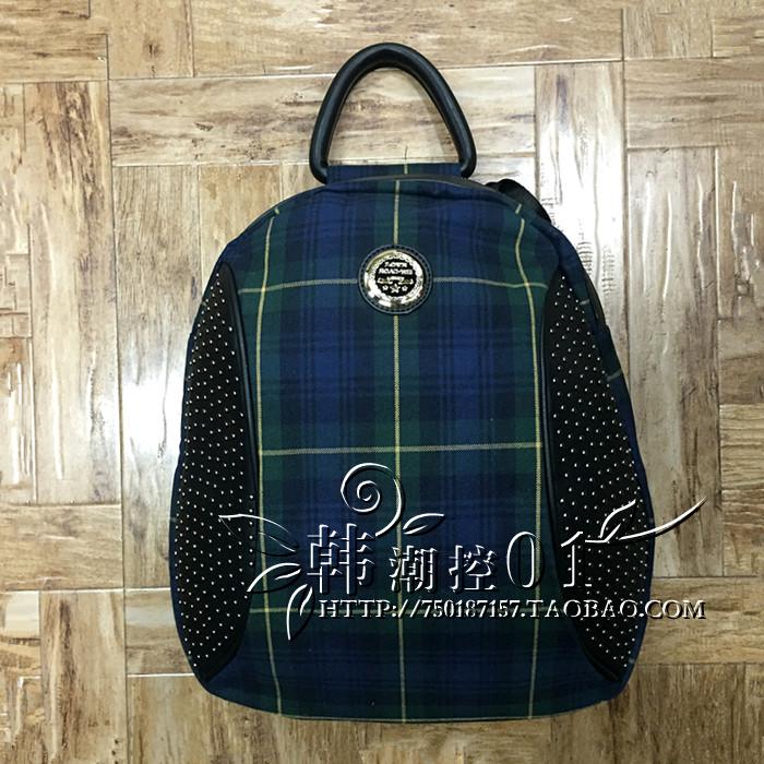新款韩版爱路薇正品欧美时尚休闲手提旅行双肩包铆钉女布包9925-1