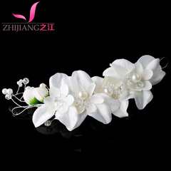 River short hair bridal tiara Garland of lily flower hair accessories hair clip made by Han Shipan sweet wedding accessories