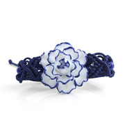 Handmade blue and white ceramic bracelet Lotus hand Kung Fu Joker ethnic jewelry Eastern Mediterranean gift package mail