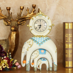 欧式台钟创意个性客厅家居装饰品大象立式时钟座钟台钟表工艺摆件