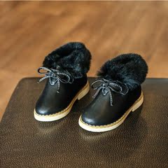 2016冬季新款棉鞋童鞋正品防滑棉布中性圆头橡胶平跟魔术贴