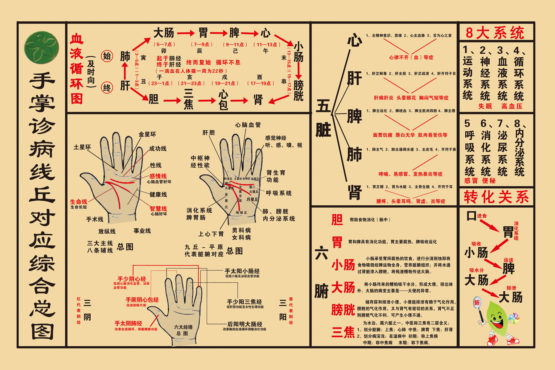 手掌与疾病对照表痛点图片