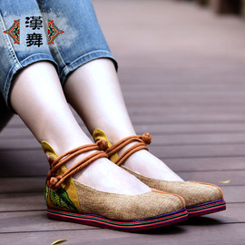汉舞民族风女鞋老北京布鞋女千层布鞋休闲盘扣禅修鞋妈妈鞋瑾萱