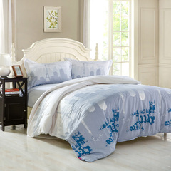 ELLEDECO专柜纯棉简约灰白四件套床上用品全棉素色单双人被套正品