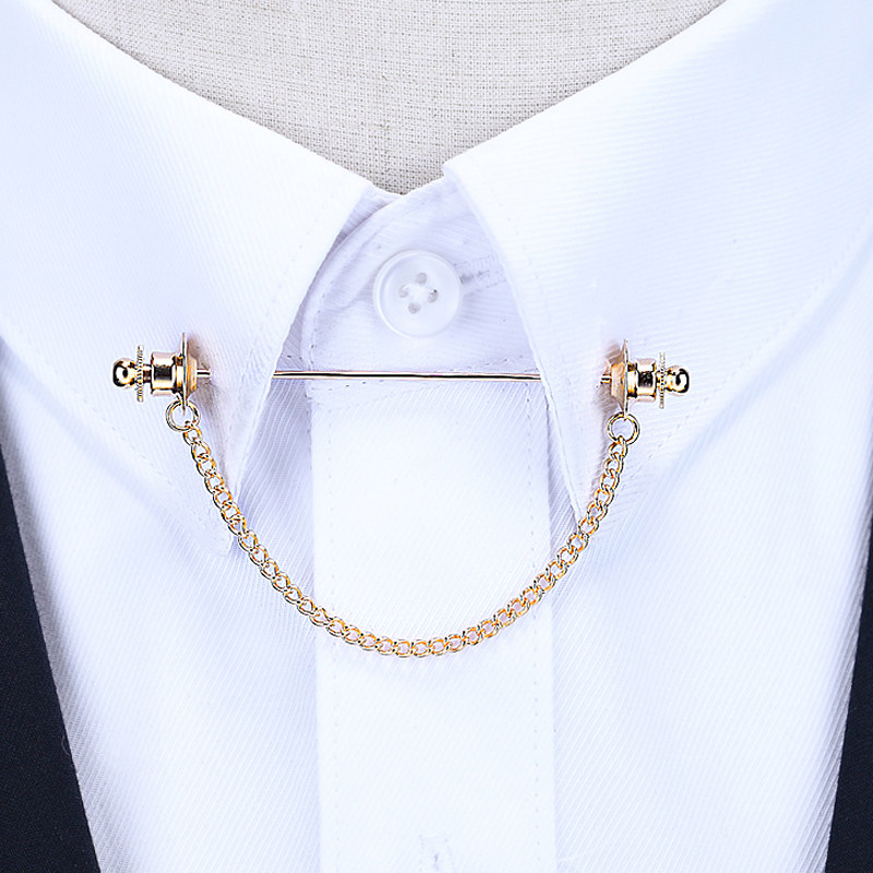 韩版男士英伦衬衫领扣针领带棒法式衬衣别针饰品流苏百搭配饰领针