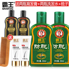 霸王防脱发洗发水液400ml增密发膏头发增长液男女士洗发露200ml*2