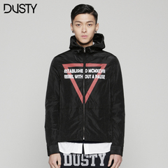 DUSTY 春男士潮流几何长袖风衣连帽薄外套 半高领风衣 香港潮牌