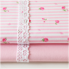韩式田园纯棉粉倾碎花斜纹床品面料床单被套枕套床上用品手工布料