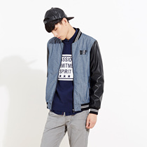 美特斯邦威2015秋装新款男罗纹撞色条棒球衫夹克吊牌价339