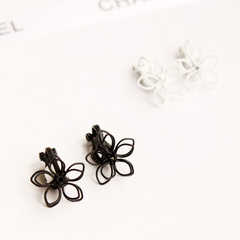 Shanzai Korean Lady sweet ear clip stereo wire cut flowers without ears pierced earrings earring earring ear