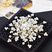 Mu-Mu-imitation Pearl Jewelry Korea fashion new year gift snowflake brooch brooch accessory temperament prayer