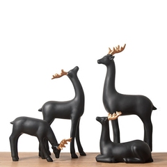 美式乡村创意礼物小鹿摆件现代简约电视柜客厅树脂家居装饰工艺品