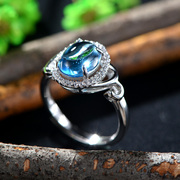 Thai natural Topaz ring in 925 Silver ring woman opening the ring finger rings Korean jewelry