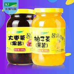 韩国KJ 蜂蜜柚子茶405g 红枣茶400g 萌装 冲饮果味水果茶 包邮