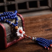 Myatou lapis lazuli necklace matching cinnabar imitation gold leaf limited DIY Green Gold fashion last