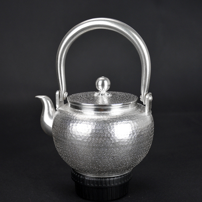 国际级民间工艺美术大师亲制寸发标亲制纯手工银满天星提梁壶小32