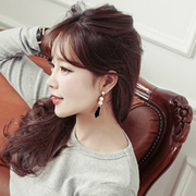 Korea celebrities fan faux Pearl elegant Joker Joker Crystal long earrings earrings fashion earrings