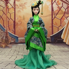 古装娃娃衣服芭比心怡可儿换装服饰绿色汉服二绕曲裙只是衣服