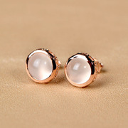 Thailand imported natural Moonstone gold earring 925 Silver earrings Korean fashion earring