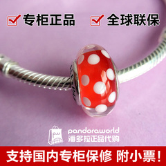 现货Pandora world潘多拉正品代购 迪士尼 红色波点琉璃珠 791635