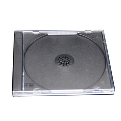 08乌单正方形黑底透明光盘盒CD盒光碟收纳盒可插封面页可定制封面