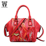 Wanlima/million 2015 new thread European fashion handbag leather big handbag Tote