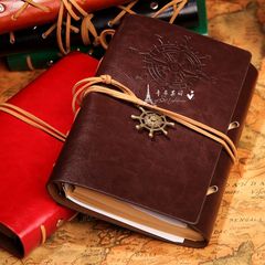 韩国创意  A6活页记事本子 欧式复古皮革日记本 牛皮纸旅行笔记本