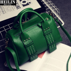 Hey, Linda bag new double zipper vintage rivet hollow belts for fall/winter woman slung large bag shoulder bag