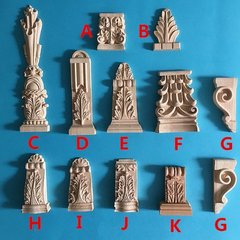 中欧式柱头 梁托 实木雕刻橱柜壁炉电脑精雕多规格木花家具装饰花