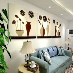 沙发背景墙装饰画客厅挂画欧式风景立体简欧墙画玄关餐厅壁画田园