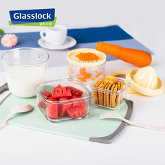 进口Glasslock婴儿童辅食盒玻璃保鲜盒宝宝量杯榨汁机研磨器套装