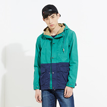 美特斯邦威2015秋装新款男多色连帽洗水外套夹克吊牌价339