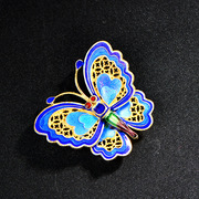 Thai-European fashion ladies new 925 Silver silver gold-plated Butterfly pendant blue burning process ladies pendants