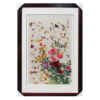 苏绣单面绣《百蝶图》吴波文化出品