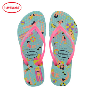 香奈兒藍色沙灘包尺寸 Havaianas巴西2020新品人字拖女款夏日沙灘冰藍色拖鞋哈瓦那 香奈兒沙灘包