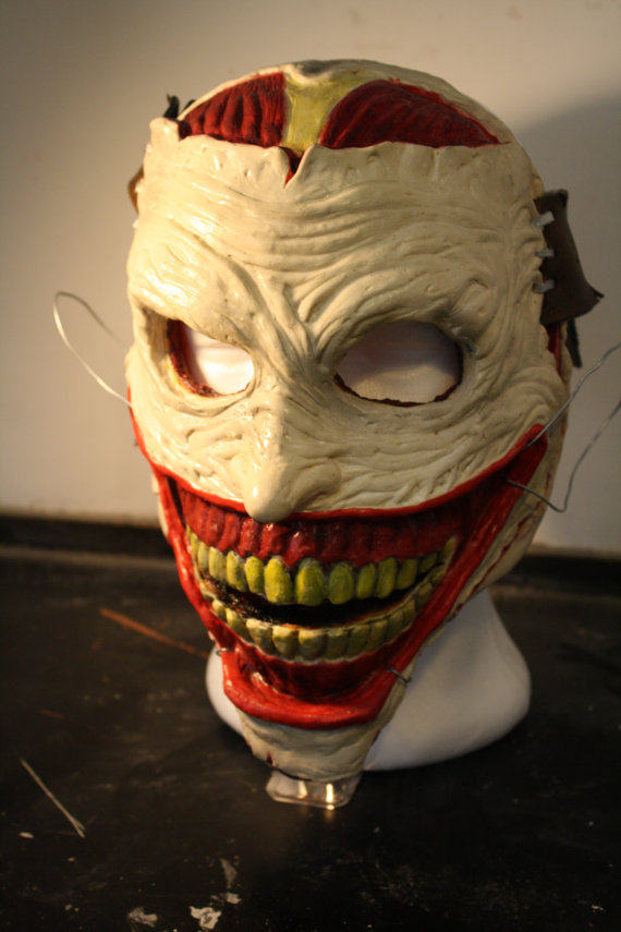 意大利代购clown㊣手作乳胶发泡手绘血腥咧嘴恐怖小丑面具