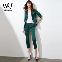 WQ职业套装女时尚潮女装春装2017新款休闲外套西装女士西服七分裤
