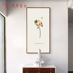 现代新中式禅意小清新装饰画客厅沙发背景墙花鸟三联挂画书房壁画