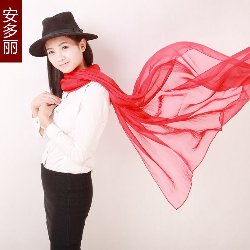 安多丽简约素色围巾女秋冬季保暖纯色围巾马卡龙色系正品包邮