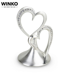 WINKO 水晶礼品创意摆件 装饰欧式家居摆设婚礼物客厅结婚庆 双心