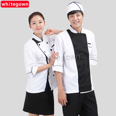 WhiteGown厨师服长袖春秋季酒店餐厅厨房男女制服厨师长工作服装