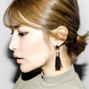 Triangular fringed Crystal fashion wild temperament Korea Korean jewelry earring earring female decorated Korean wave