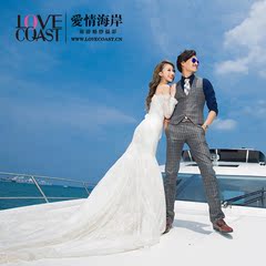 双旦特惠爱情海岸 三亚婚纱摄影海南大小洞天蜜月旅拍婚纱照团购