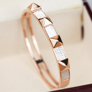 Wing 18K rose gold-plated titanium bracelets steel jewelry rings fashion Korean girl Japanese and Korean jewelry engraving