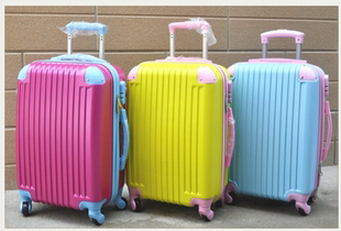loewe卡包價格 特價ABS旅行箱女萬向輪學生行李箱卡撞色包角拉桿箱包條紋20寸24 卡包
